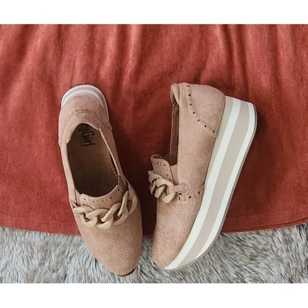 Corkys Footwear‎ Faux Suede Chain Detail Platform Slip On Sneakers Women's 8 - Picture 3 of 3